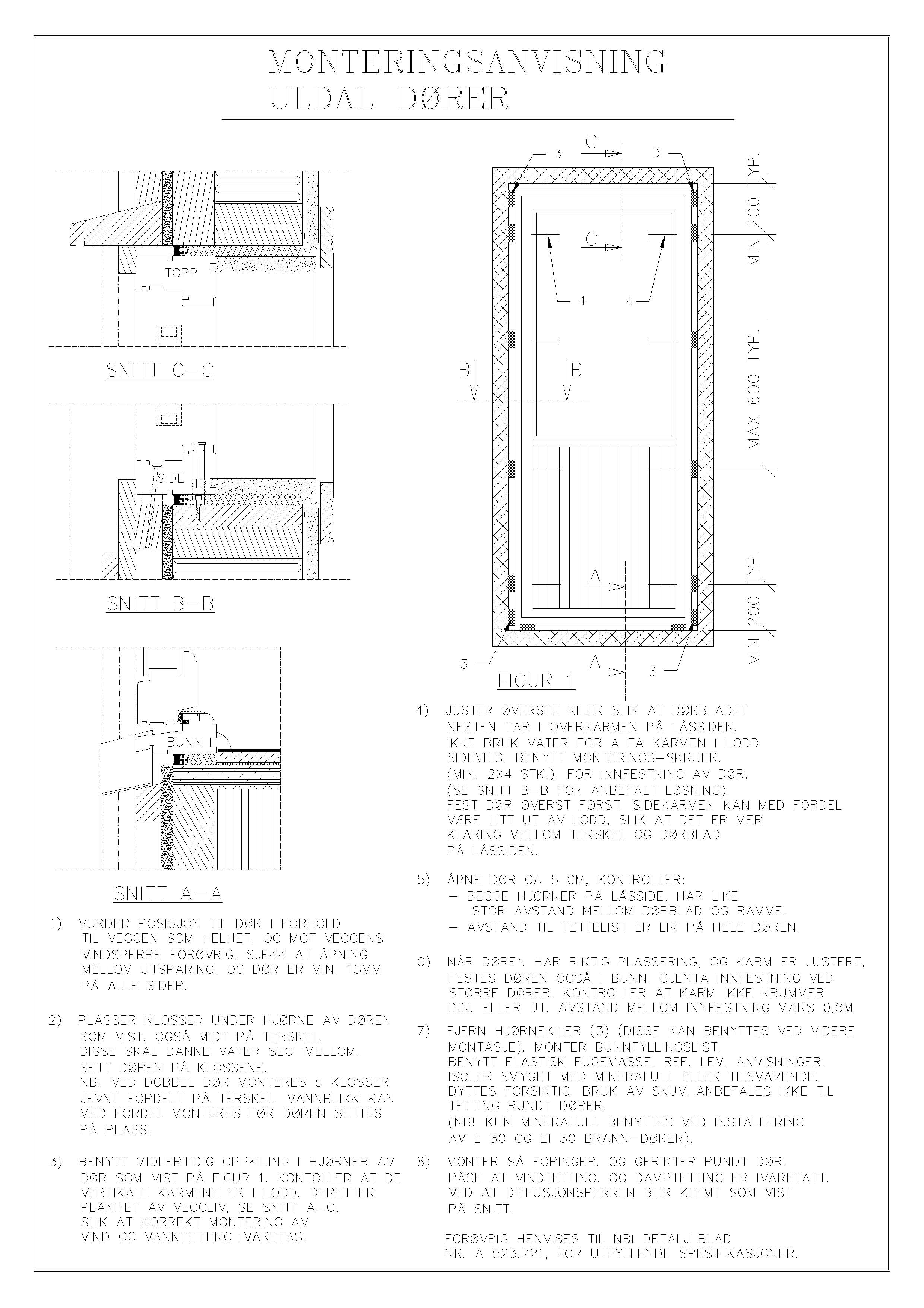 Monteringsanv. Dører
