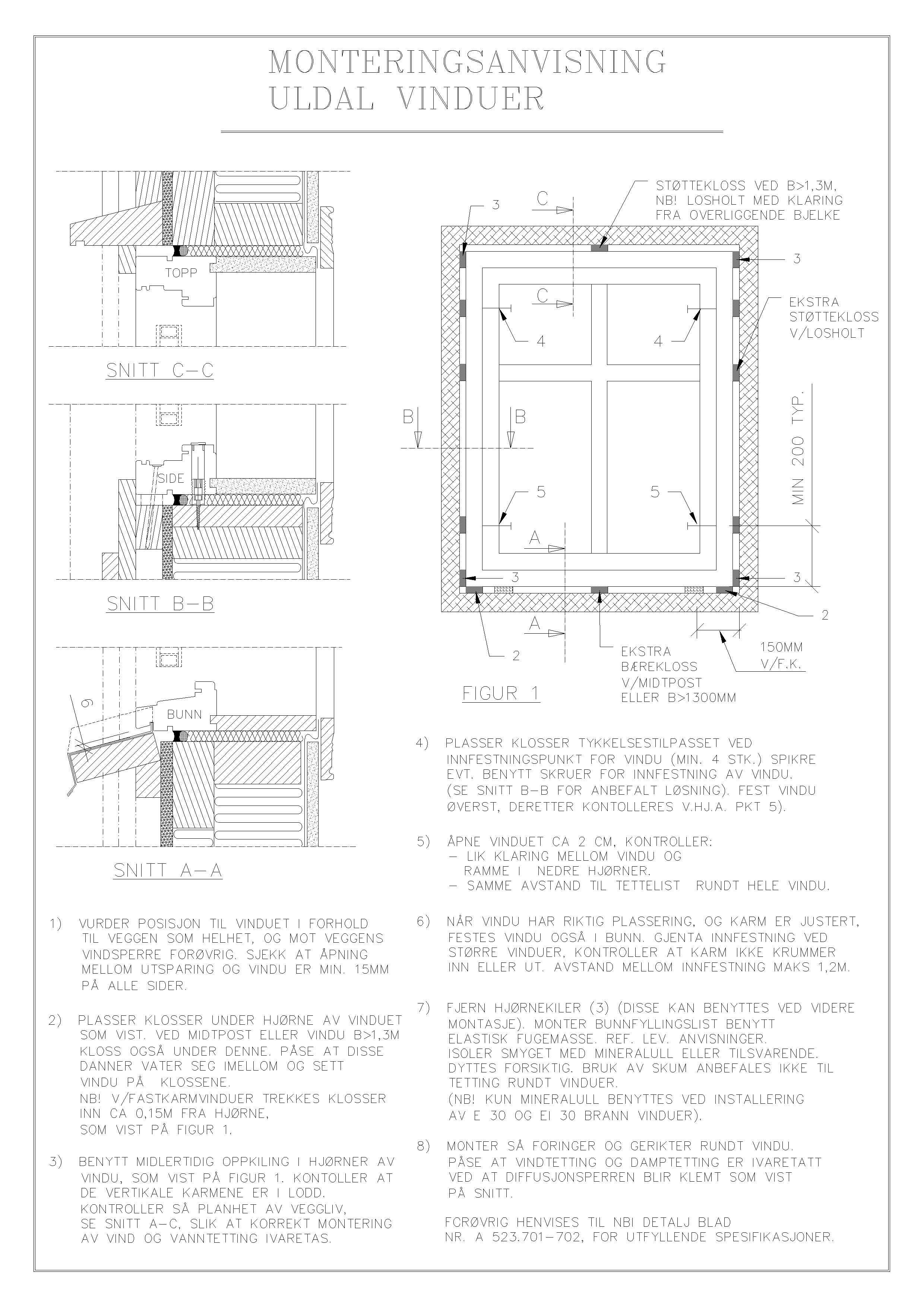 Monteringsanv. vinduer tre